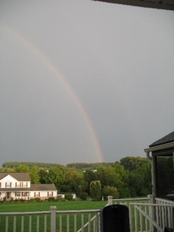 A backyard rainbow!