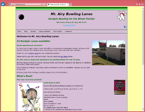 Mt. Airy Lanes website